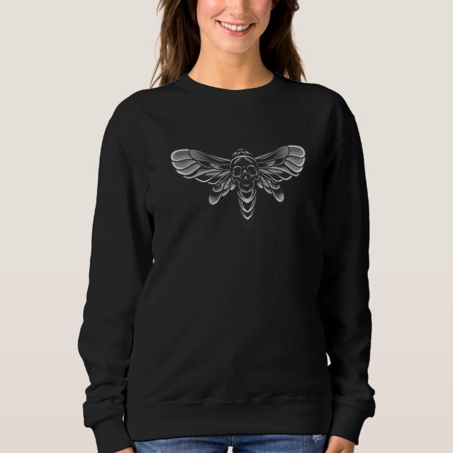 Death's Head Hawkmoth Scary Halloween Sweatshirt (Front)