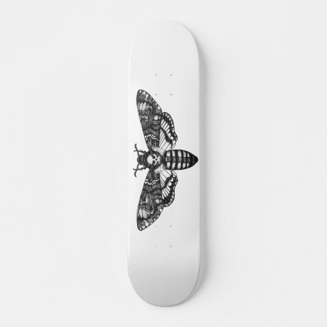Death's Head Hawkmoth Skateboard Goth Moth Skull (Front)