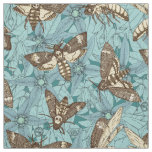 Death's-head hawkmoth teal fabric