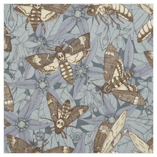 Death's-head hawkmoth twilight fabric