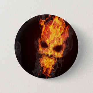 Death's head in flames swipes in button