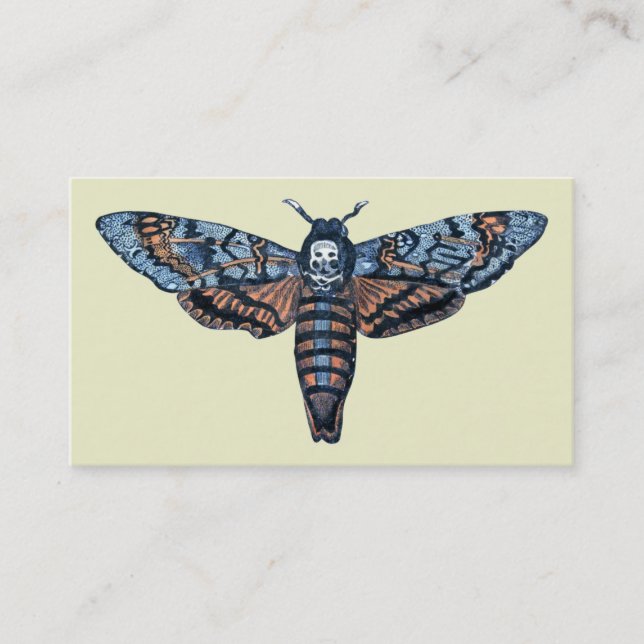 Death's Head Moth, aka Sphinx atropo moth Business Card (Front)