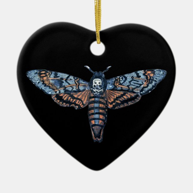 Death's Head Moth, aka Sphinx atropo moth Ceramic Ornament (Front)