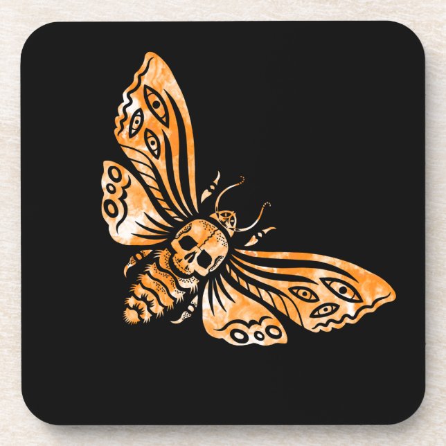 Death's Head Moth  Beverage Coaster (Front)