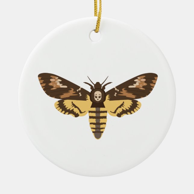 Deaths Head Moth Ceramic Ornament (Front)