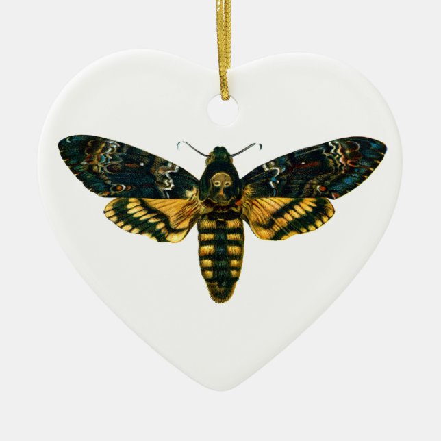 Death's Head Moth. Ceramic Ornament (Front)