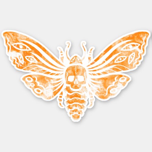 Deaths Head Moth in Orange Sticker