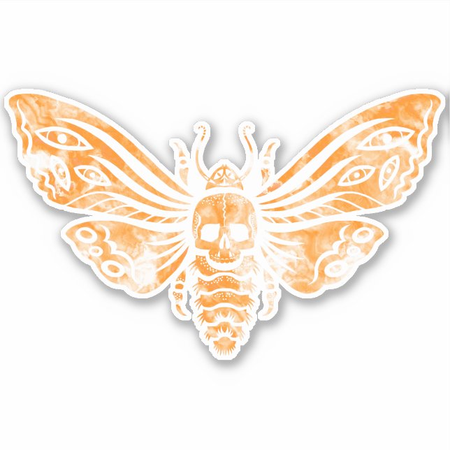 Death's Head Moth in Orange Sticker (Front)