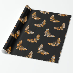 Death's Head Moth Pattern Wrapping Paper