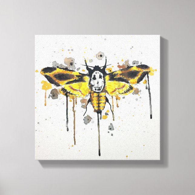 Deaths Head Moth splatterwork Canvas Print (Front)