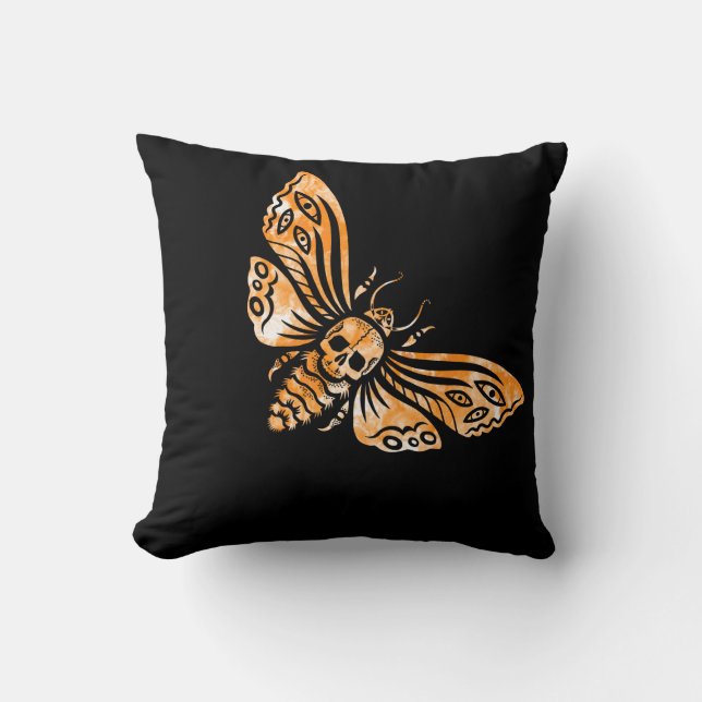 Death's Head Moth  Throw Pillow (Front)