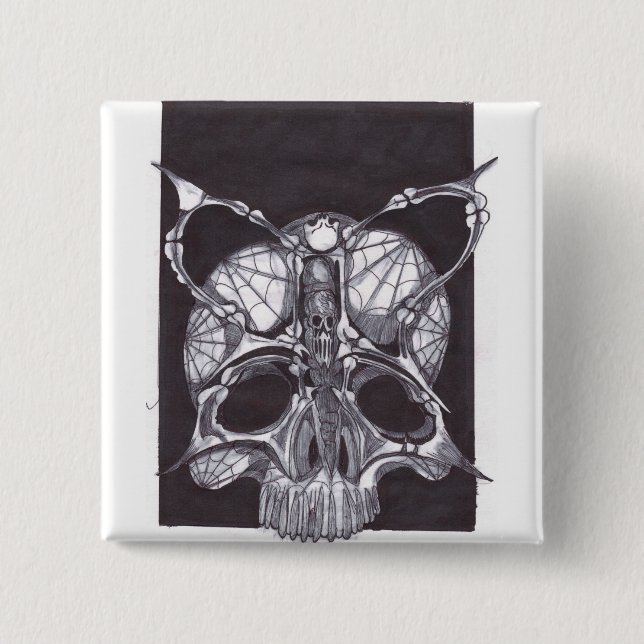 Deaths Head Skull Pinback Button (Front)