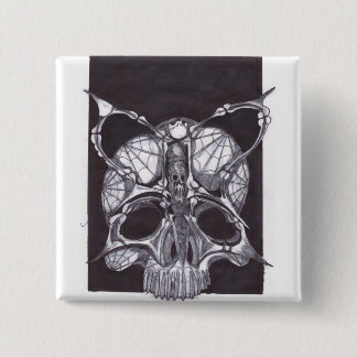 Deaths Head Skull Pinback Button