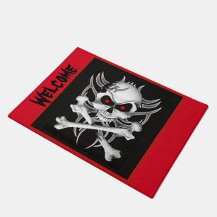 Skull And Crossbones Doormats Welcome Mats Zazzle S Skull And Crossbones Doormat