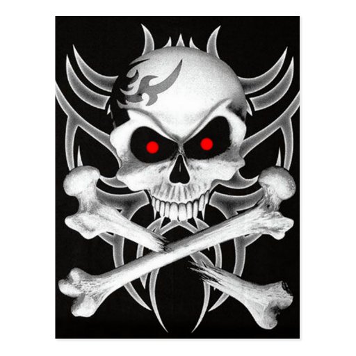 Death's Skull and Crossbones Postcard | Zazzle