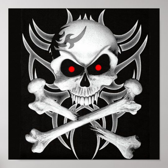 Death's Skull and Crossbones Poster | Zazzle.com