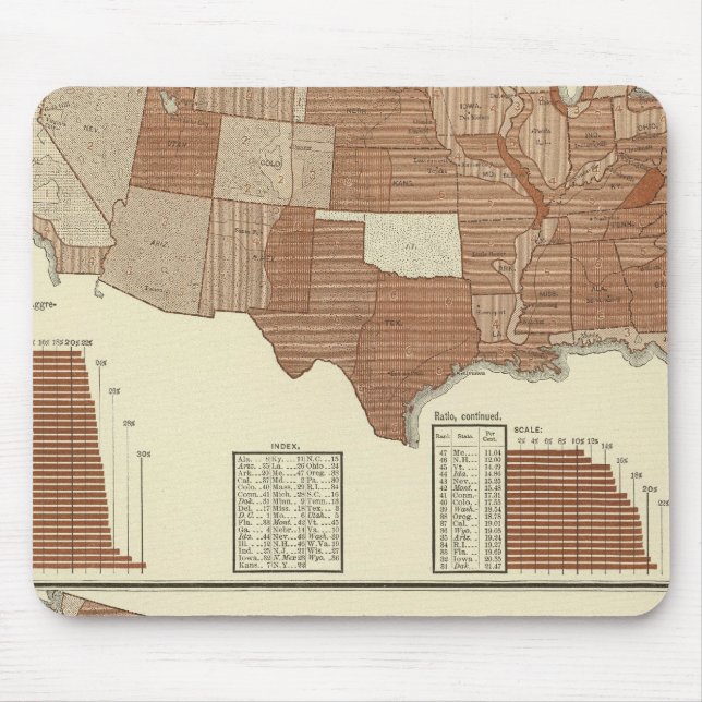 Deaths statistical map mouse pad (Front)
