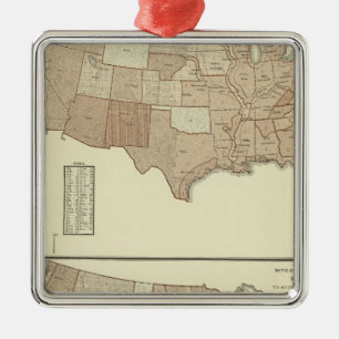 Deaths, whooping cough, measles metal ornament