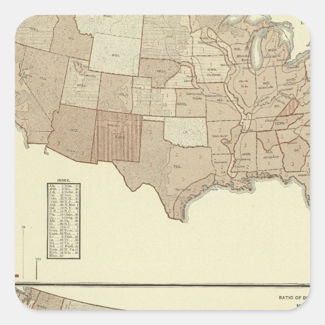 Deaths, whooping cough, measles square sticker (Front)