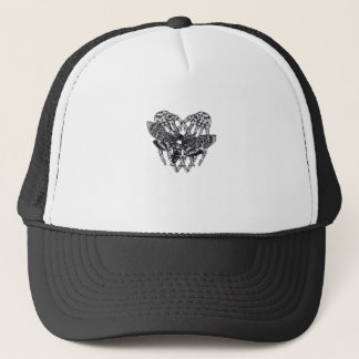 Deathshead Moth Classic Skeleton Hand Heart Style Trucker Hat