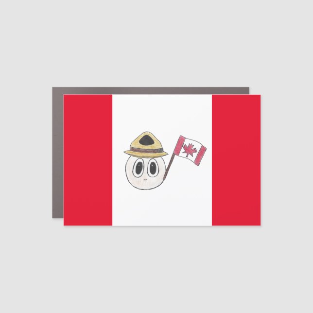 Deb The Doodle Canadian Mountie Canada Graphic Car Magnet (Front)