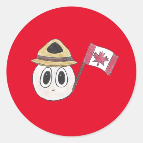 Deb The Doodle Canadian Mountie Canada Graphic Classic Round Sticker