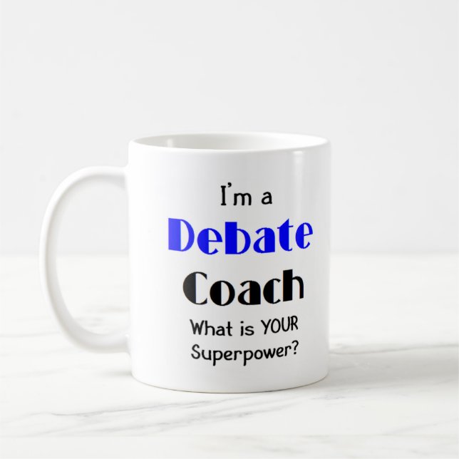 debate coach coffee mug (Left)