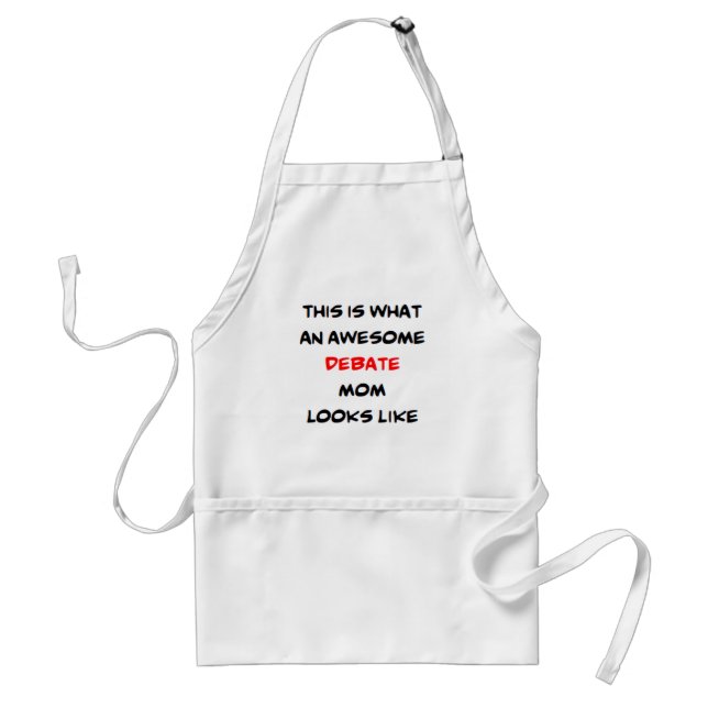 debate mom, awesome adult apron (Front)