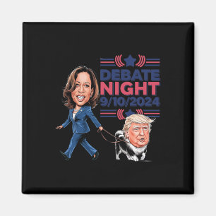Debate Night Showdown Funny Kamala Dog Walks Trump Magnet