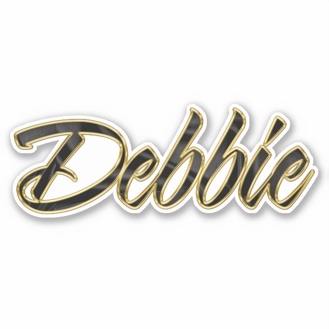 Debbie black gold lettering sticker (Front)