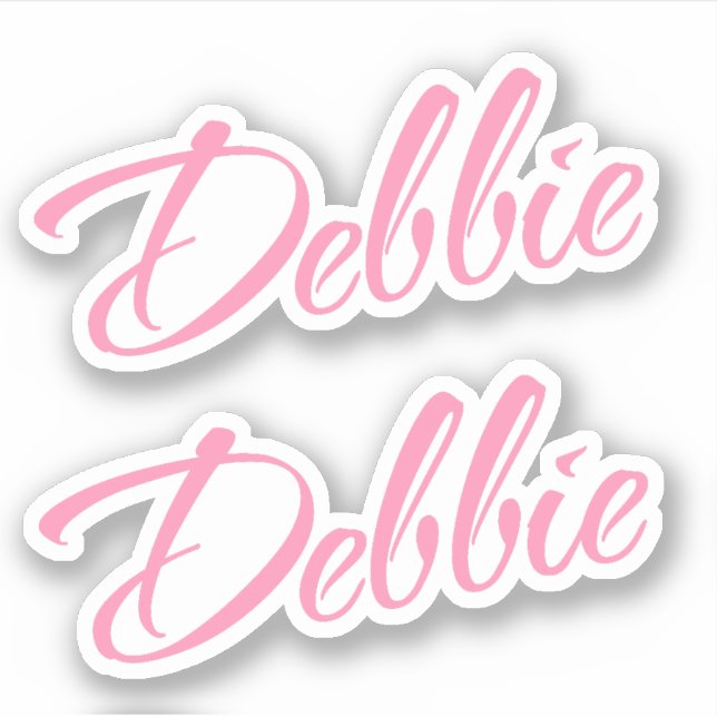 Debbie Decorative Name in Pink x2 Sticker (Front)