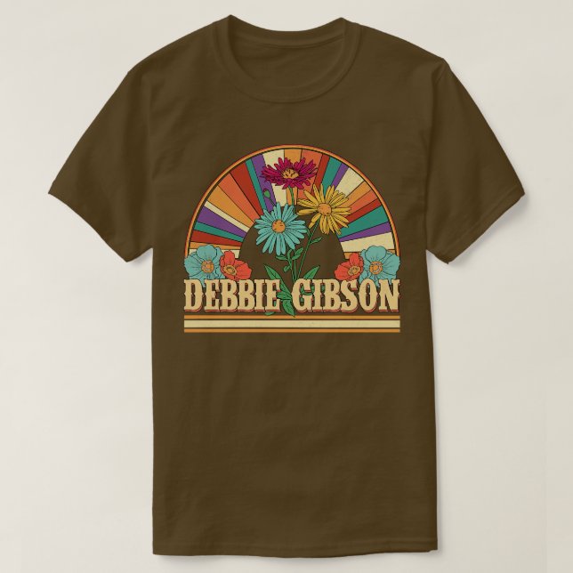 Debbie Flowers Name Gibson Personalized Gifts Retr T-Shirt (Design Front)