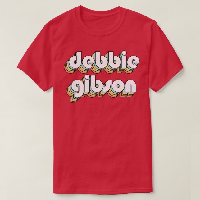 Debbie Gibson Retro Rainbow Typography Faded Style T-Shirt (Design Front)