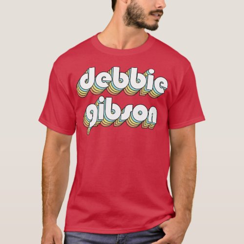 Debbie Gibson Retro Rainbow Typography Faded Style T_Shirt