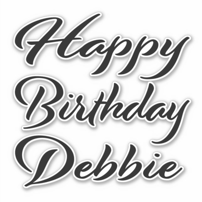 Debbie name first name black Sticker birthday (Front)