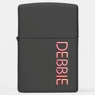 Debbie name in glowing neon lights zippo lighter