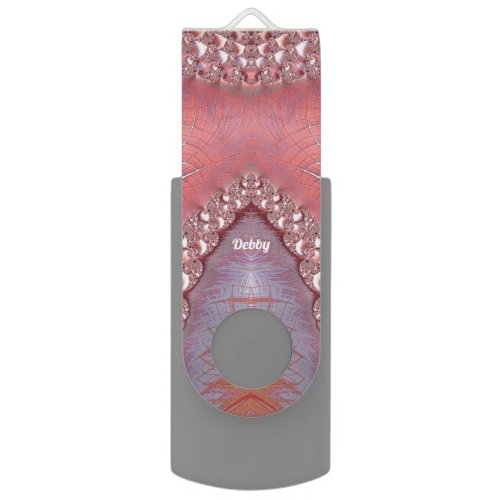 DEBBY  Abstract Pattern Pink White Gray  Flash Drive