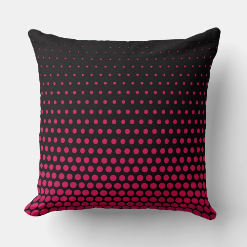 Debian Red Polka Dots Modern Black Throw Pillow