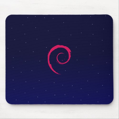 Debian with a space Background Mouse Pad
