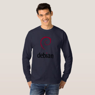 Debian Word Official Logo Spiral Swirl T-Shirt
