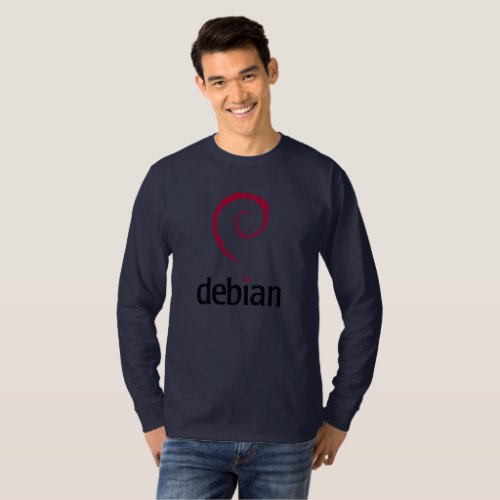 Debian Word Official Logo Spiral Swirl T_Shirt