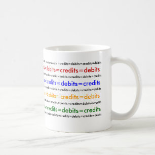 Debits=credits=debits=credits=debits.... Coffee Mug