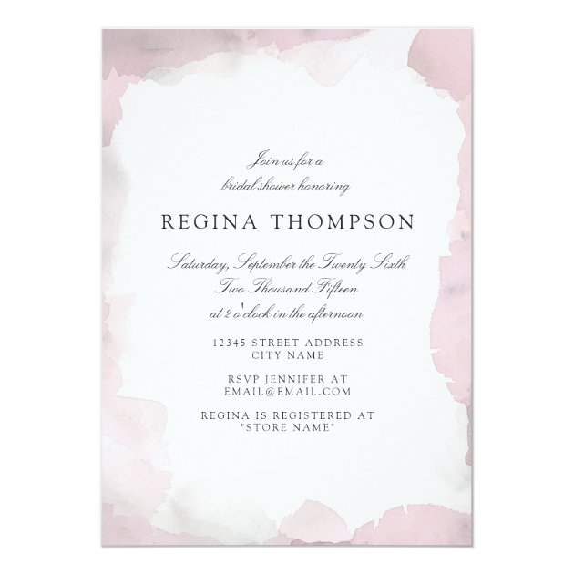 Debonair Blush Pink Bridal Shower Invitation