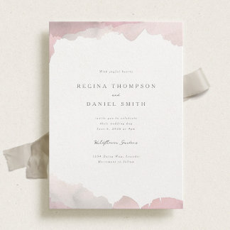 Debonair Blush Pink Wedding Invitation