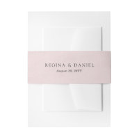 Debonair Blush Pink Wedding Invitation Belly Band