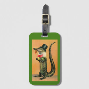 Debonair Gator Illustrated Luggage Tag