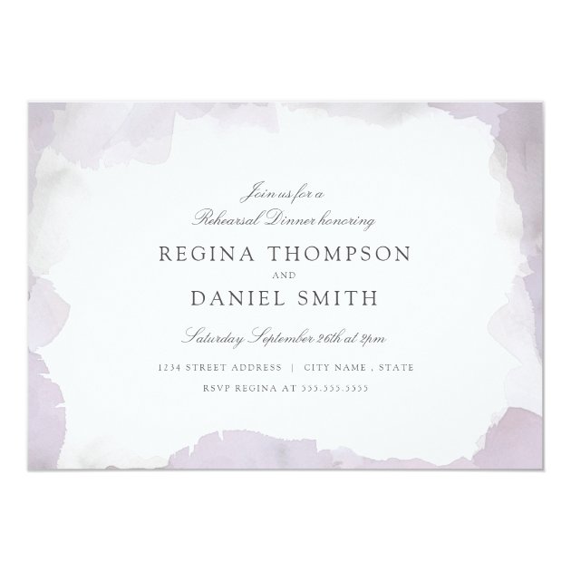 Debonair Lavender Rehearsal Dinner Invitation