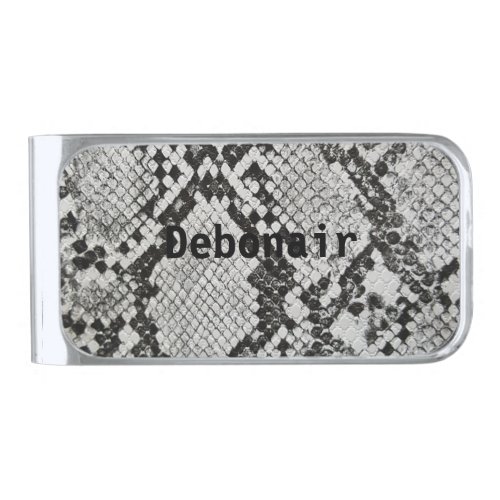 Debonair Snakeskin Print Money Clip