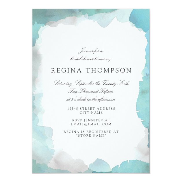 Debonair Turquoise Bridal Shower Invitation