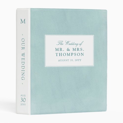 Debonair Turquoise GuestbookPlanner Mini Binder